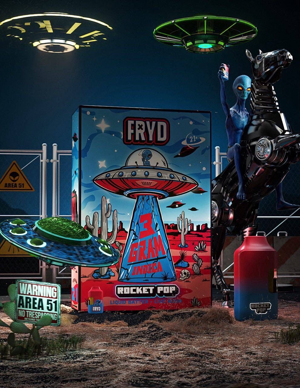 Rocket Pop Fryd 3G with Gummies | Authentic Fryd 3G Disposable