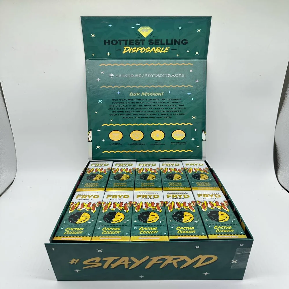 Cactus Cooler Fryd Liquid Diamonds vape with orange citrus tropical flavor and premium extract profile