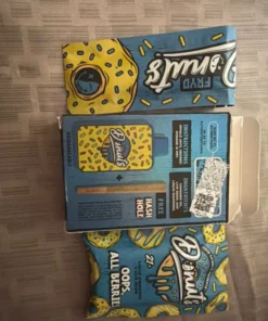 Fryd Donuts Oops All Berries With Hash Hole Hybrid product packaging with berry-inspired branding