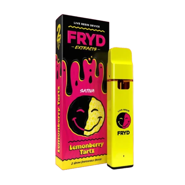 Fryd Lemonberry Tartz Disposable (Sativa) product packaging with lemon and berry flavor details