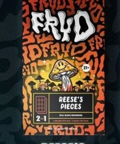 Reese’s Pieces Fryd Magic Mushroom Chocolate Bar in authentic Fryd packaging with premium peanut butter candy-inspired mushroom chocolate