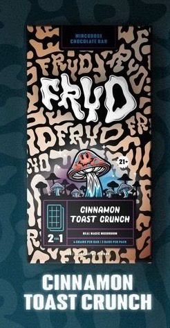 Cinnamon Toast Crunch Fryd Magic Mushroom Chocolate Bar in authentic Fryd packaging with premium cinnamon-flavored mushroom chocolate