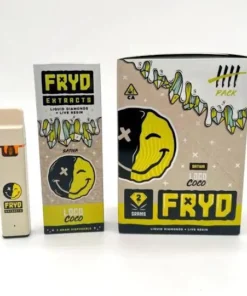 Fryd Extracts Loco Coco Disposable 2g Sativa product packaging and coconut-inspired flavor details