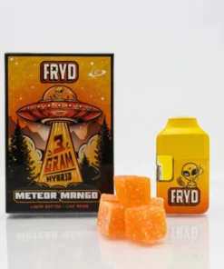 Fryd Meteor Mango Disposable product packaging with tropical mango-inspired flavor branding