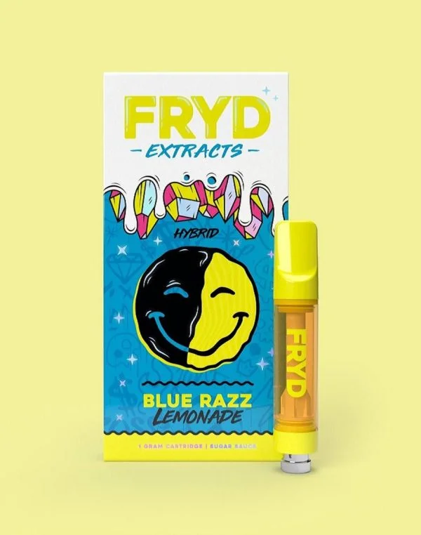 Fryd Blue Razz Lemonade cart featuring a sweet blue raspberry and lemonade flavor profile