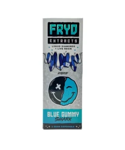 Fryd Extracts Blue Gummy Shark product packaging and blue gummy flavor details