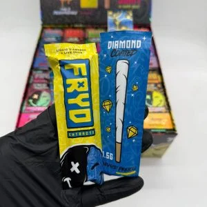 Fryd Extracts Lemon Heads Disposable with prerolls product packaging and lemon flavor details
