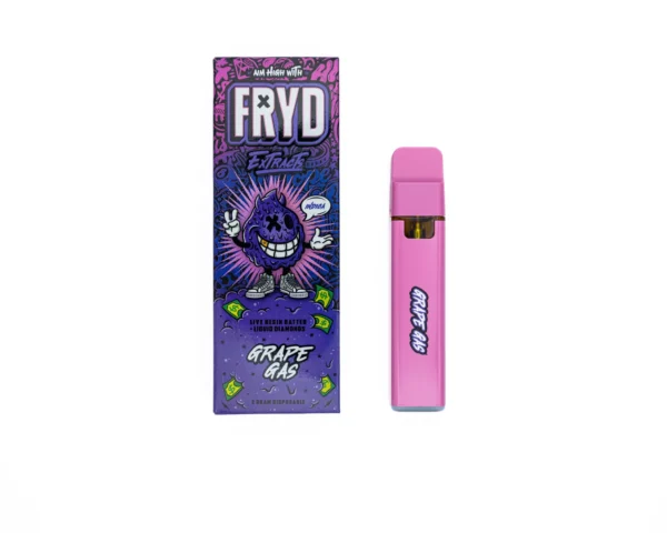 Fryd Grape Gas Disposable product packaging with grape-inspired flavor labeling