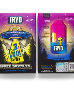 Fryd Space Skittles Disposable Sativa with colorful mixed-fruit candy-inspired branding