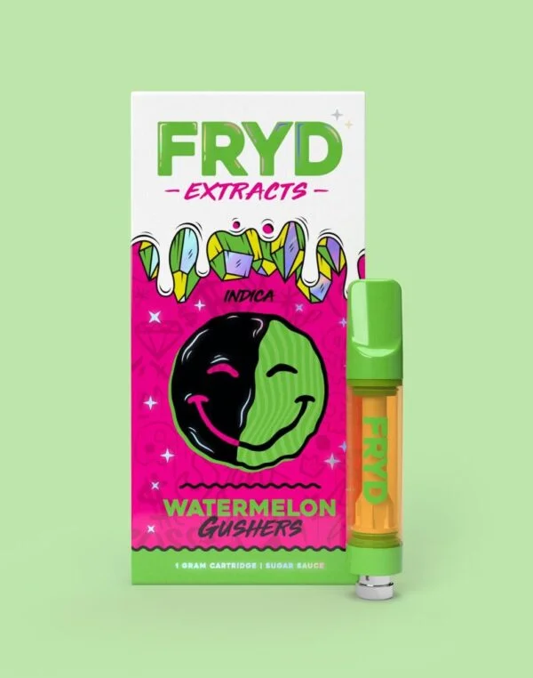 Fryd Watermelon Gushers Cartfeaturing a juicy watermelon and sweet candy-inspired flavor profile