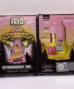 Fryd Starburst OG Disposable 3G Indica product packaging with candy-inspired branding