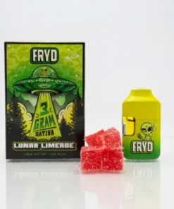 Lunar Limeade Fryd​ With Gummies product packaging featuring limeade-inspired citrus branding and gummies